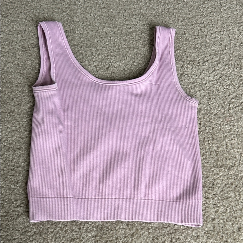 Athleta Light Pink Ribbed Tank Top